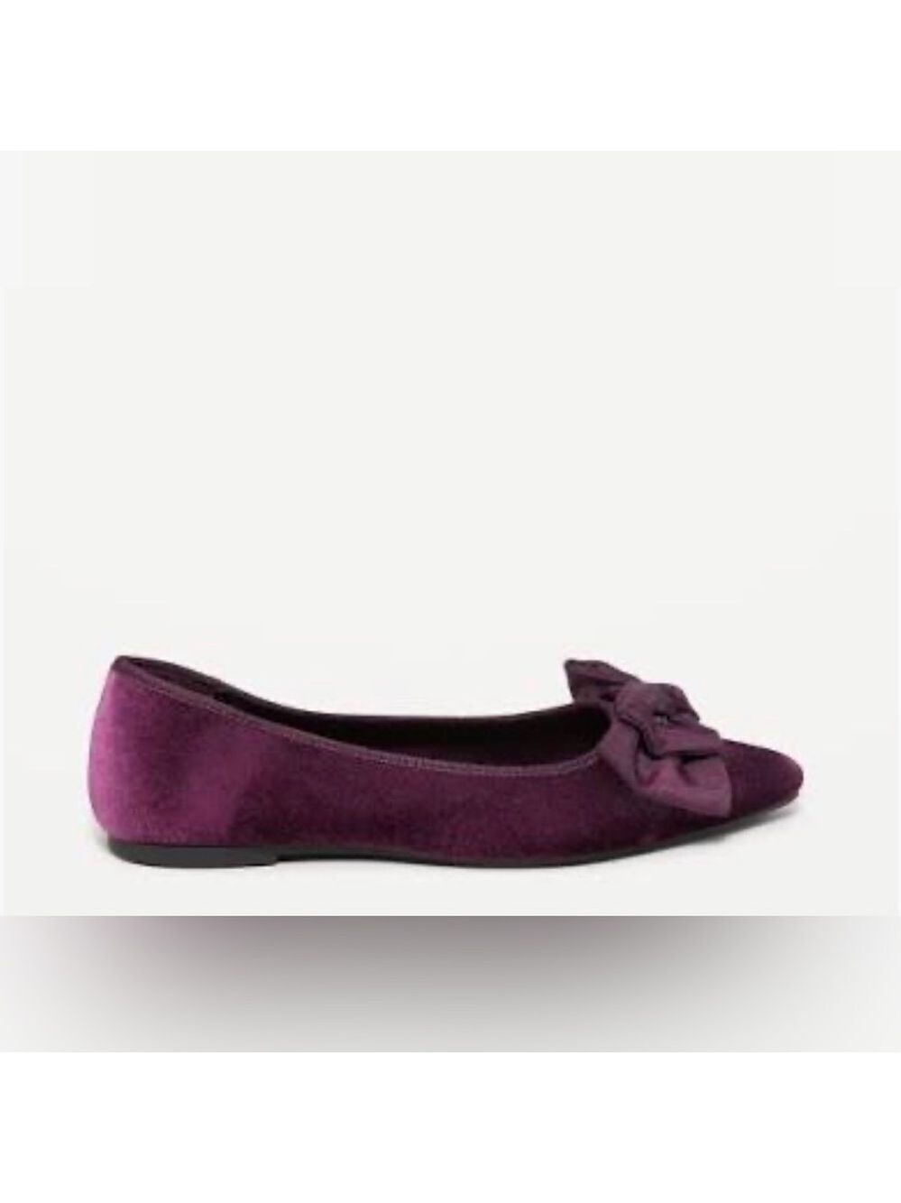Old Navy Christmas Holidays Velvet Pointed-Toe Bow Ballet Flats NWT 8.5 Formal - Picture 4 of 8